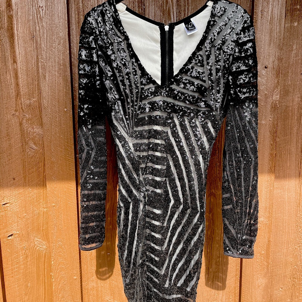 Black Sequin Cocktail Dress